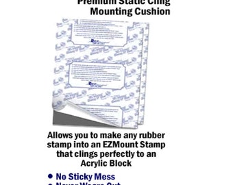 EZMount - Static Cling - Mounting Cushion - Crafters Companion - Mounting Foam - Make any rubber stamp cling to an acrylic block - E Z Mount