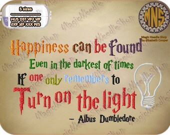 Harry Potter Quotes (Happiness can be...) embroidery design. Harry Potter Machine Embroidery Design. Instant download. #002-3