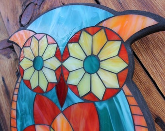 Stained Glass Mosaic - Owl Design - Colorful - ON SALE!