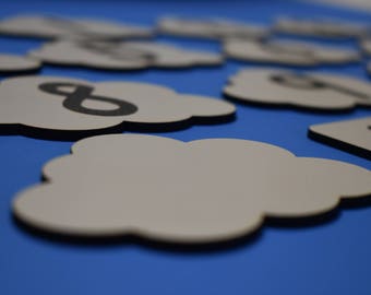 Clouds and Raindrop counters Math Work - Sandpaper Numbers