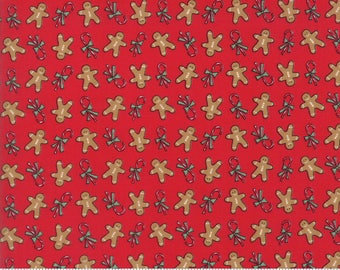 Sugar Plum Christmas Gingerbread Christmas Candy Red Yardage by Bunny Hill Designs for Moda