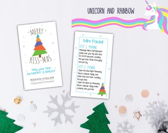 Rodan and Fields Merry Christmas Mini Facial Cards - Instant Download