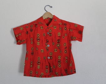 Vintage Kids Hawaiian Shirt / Boys Vintage Hawaiian Shirt / Kids Vintage Hawaiian Shirt / Vintage Boys Hawaiian Shirt / Size 6