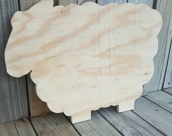Unfinished Wooden Sheep sign Unfinshed Sign