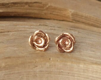 Rose Bud Studs - 14k Rose Gold