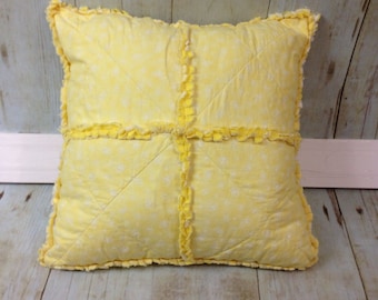 Rag Pillow- Yellow flowers