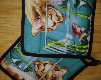 Cat 2 Pc. Hot Pad or Pot Holder Set