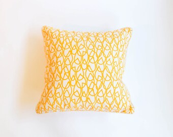 Custom Pillows in "Knit" Print by Studio Bon for Schumacher in Sun Colorway