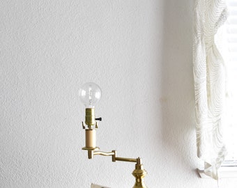 mid century swivel hollywood regency brass table lamp