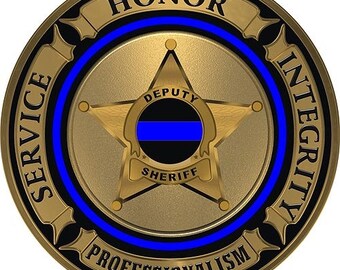 Deputy Sheriff Service Honor Integrity Reflective Decal SKU: D1064-0002