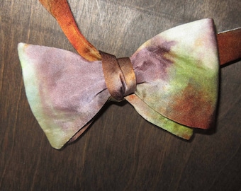 Earthy Hand Dyed Silk Bow Tie