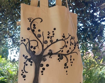 Bag for life-free shipping-tote bag hand-painted life-birthday friend of nature-gift Art Mom