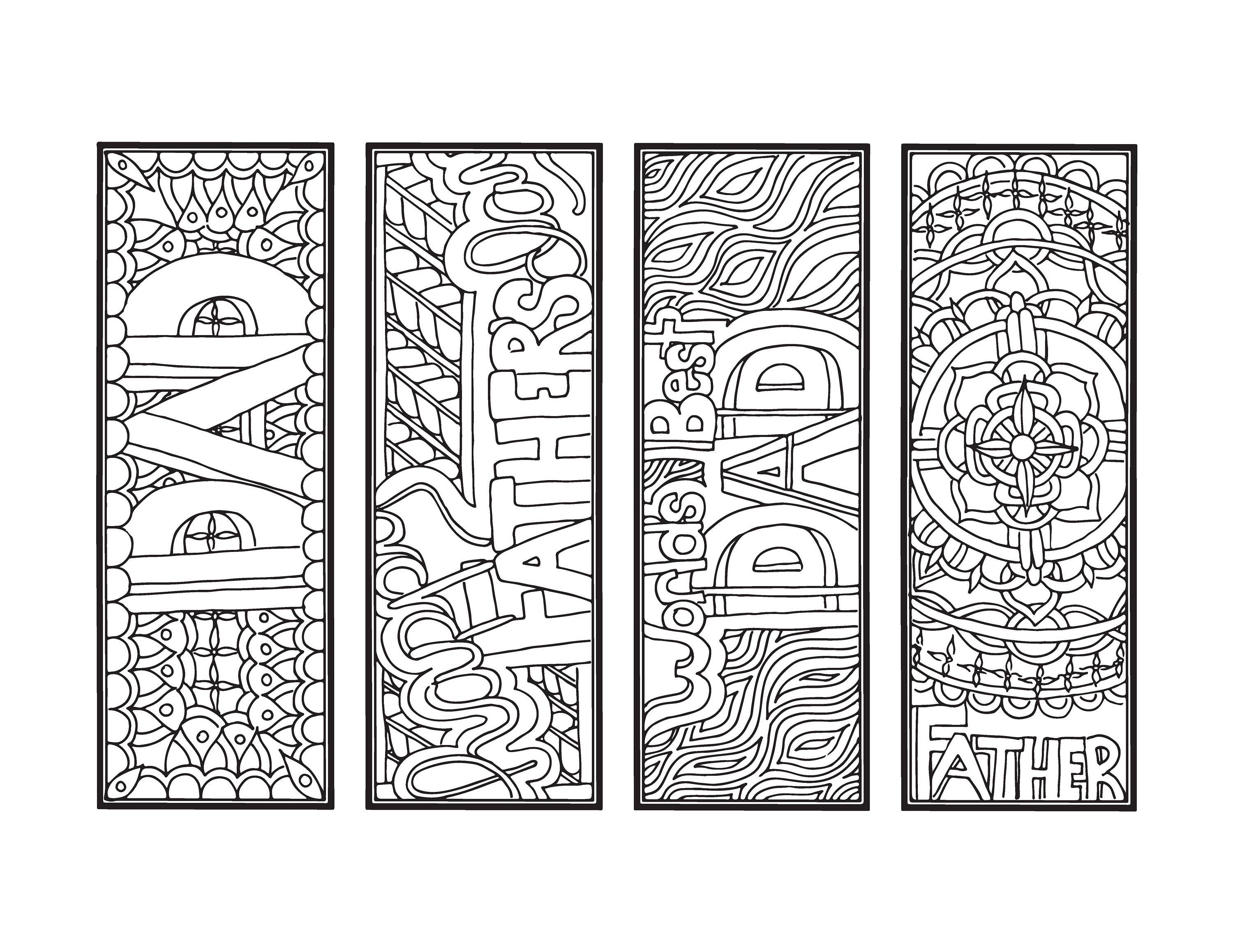 diy fathers day bookmarks printable coloring page adult