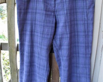 Plaid Corduroy Pants/ Size 18 Retro Cords/ Funky Baggy Pants/ Wide Leg Cords/ Thrifted Funwear/ Cotton Corduroy/ Shabbyfab Recycled Pants