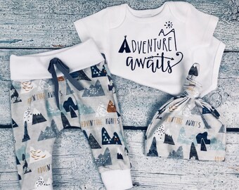 baby boy coming home outfit adventure awaits outfit baby boy take home outfit newborn outfit organic cotton newborn set baby shower gift