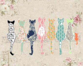 cat shower curtain shabby chic shower curtain cats shower curtain shabby chic bathroom decor cat decor rose shower curtain cat bathroom art