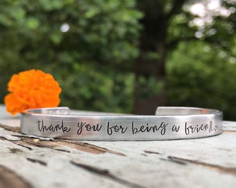 Betty White inspired gift | thank you for being a friend | Golden girls jewelry | Custom cuff bracelet | Friend gift |