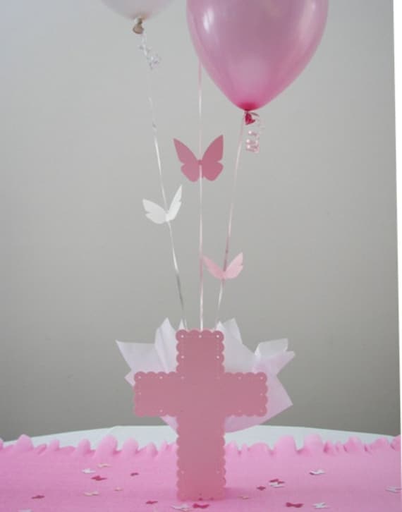 Baptism Decorations for Girls Balloon Centerpieces with