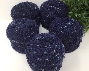 Yarn Recycled Blue Acrylic Homespun Super Bulky 5 cakes 367.5 Yards 14.7 oz Lot 653
