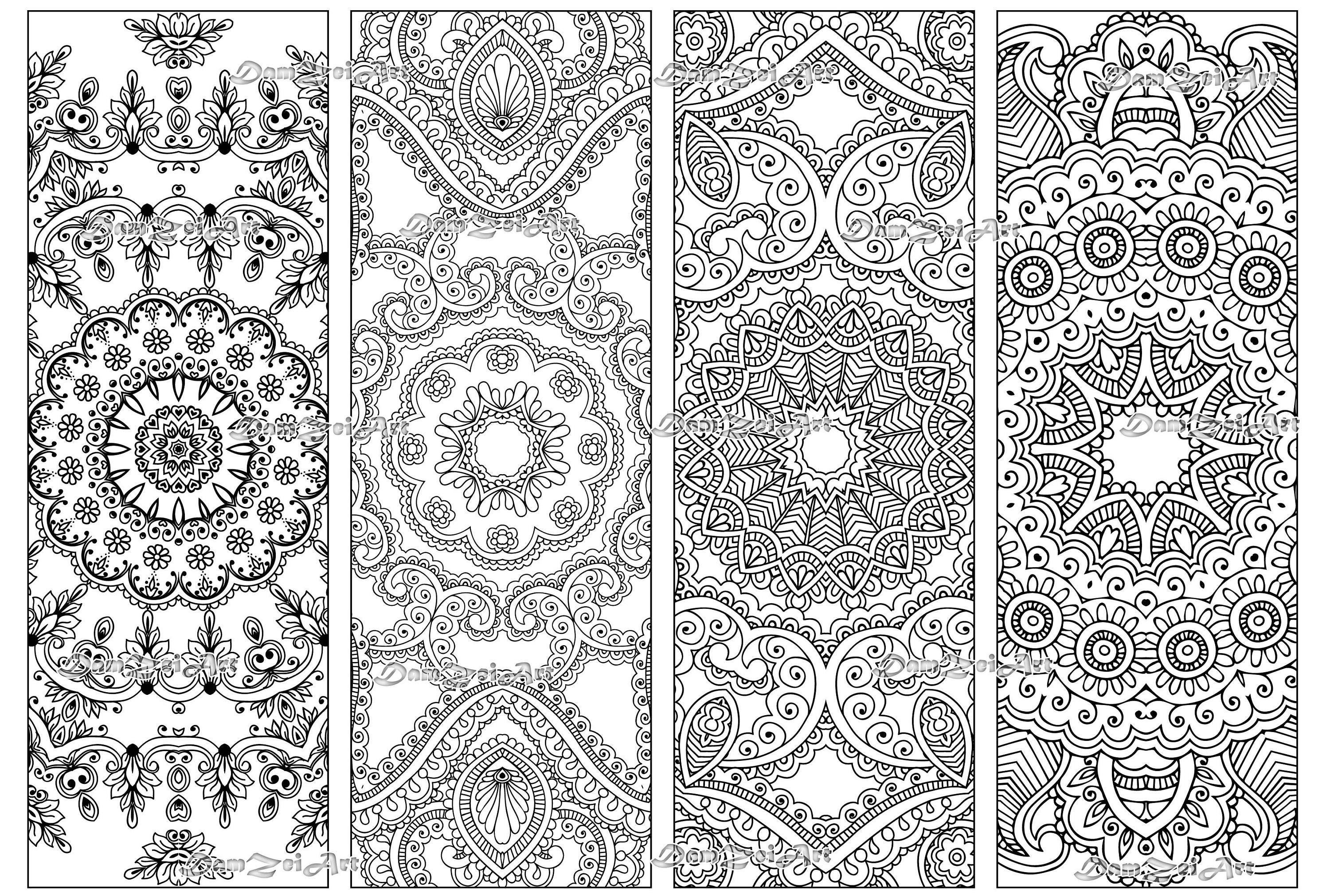 bookmark coloring flower mandalas coloring bookmarks