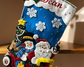 Pre-order 2018 Finished Bucilla Holiday Drive Christmas stocking