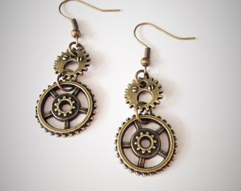 Steampunk Earrings Gears