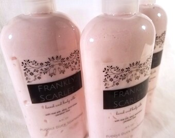 Frankly, Scarlet... Hand and Body Silk Lotion, Scented with Apricot and Amber. With Real Silk, Paraben Free