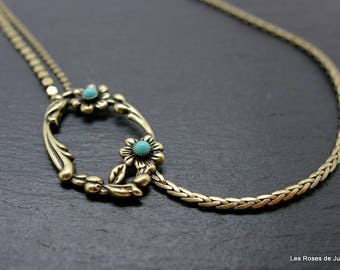 art deco Romance, necklace, bronze necklace