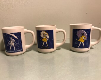 Lot of 3 Vintage Morton Salt coffee mugs