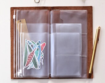 PVC Pouch & Card Holder For Midori Travelers Notebook/Midori Zipper Pouch/Card organizer/Card holder/Journal Accessories