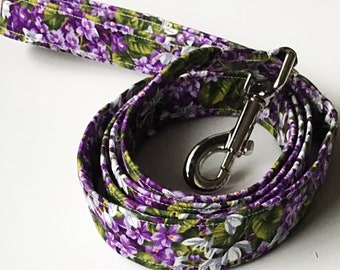 Purple Floral Dog Leash