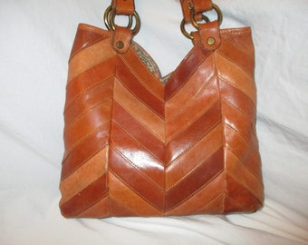 Lucky Brand chevron patchwork leather bag
