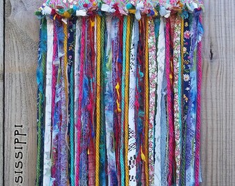 Boho Gypsy Hippie Peace Dove Garden Painting Fabric Wall Hanging