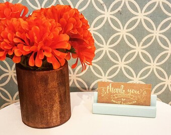 Slim business card holder | Wood business card holder | desk business card holder | business card | desk accessories | horizontal holder