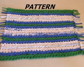 PATTERN Fringed Rag Rug Crocheted