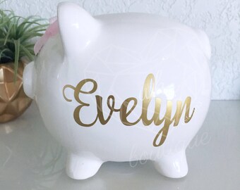Large Gold Personalized Piggy Bank, Baby girl Gift, niece's first birthday, granddaughters first birthday, personalized bank, custom bank
