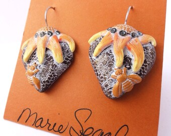 Summerheart drop earrings made by Marie Segal