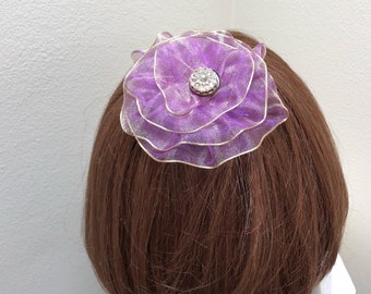 Lavender Kippah, Gold and Purple Yarmulke, Girl's Bat Mitzvah Kippah