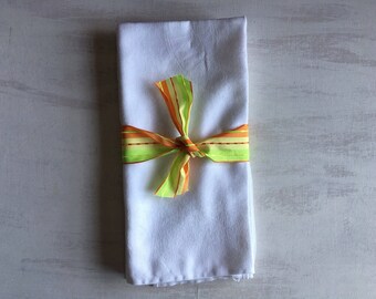 2 Vintage White Eppley Hotel Dinner Napkins