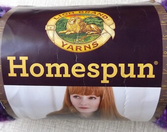 DESTASH - This Listing is for One Skein of Lion Brand Homespun Purple Haze Yarn - Never Used #421 Variegated
