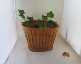 SALE Vintage Planter Basket Handmade basket Reed basket Woven basket plant pot basket plant basket reed planter wicker planter