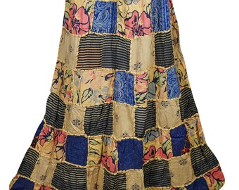 Womens Patchwork Skirts Vintage Forever Fun Funky Ethnic Printed Long Skirts