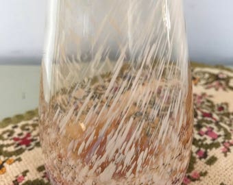 Lovely Vintage Glass Orange Splatter Art Vase