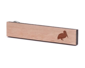 Pelican Tie Clip, Wood, Gift For Him, Wedding Gifts, Groomsman Gifts, and Personalized