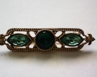 Green Rhinestone Sash Pin - 5842