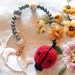 Embroidery Beaded Scissor Fob with Ladybug Pin Cushion
