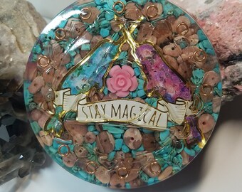 ONLY 1!! 3" Sacred Geometry Throat Chakra Narwhal Orgone Energy Charging Disk for Healing, Compassion, & Forgiveness