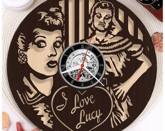 I Love Lucy clock/Wooden clock *W124 HDF plywood clock/Wall clock/Wooden Horloge/Wooden Gift/Handmade Clock