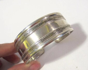 Vintage sterling silver Filigree Cuff Bracelet