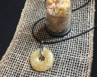 Yellow Aventurine Donut Necklace 50cm with Yellow Aventurine Dome Chips 6cm - Gift Set